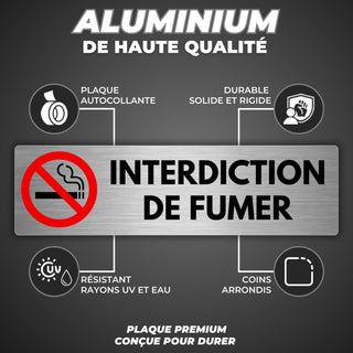 LEIASA | Panneau Adhésif Interdiction de Fumer - 5x18 cm - Épaisseur 0