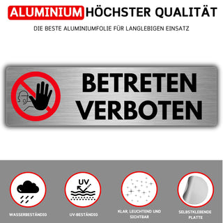 LEIASA | Selbstklebendes Schild Verbotener Zutritt - 5x18 cm - Dicke 0