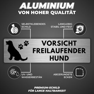 LEIASA | Schild Vorsicht Hund - 5 x 18 cm - Stärke 0,8 mm - Aluminium 