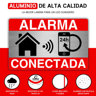 LEIASA | Cartel Área Videovigilada - 9x14 cm - Aluminio - Grosor 0,8 mm - Cartel Videovigilancia - Impresión UV - Resistente Exterior - Señal Alarma Disuasorio de Aluminio (Señal Alarma Pequeña)