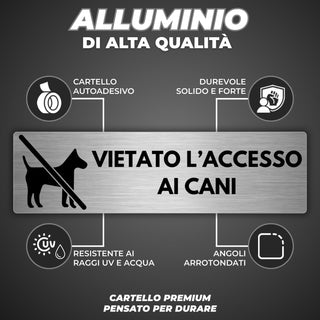 LEIASA | Segnale Adesivo Vietato l'accesso al Cani - 5x18 cm - Spessor