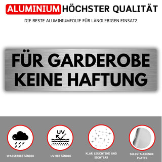 LEIASA | Selbstklebendes Schild Keine Haftung in der Umkleide - 5x18 c