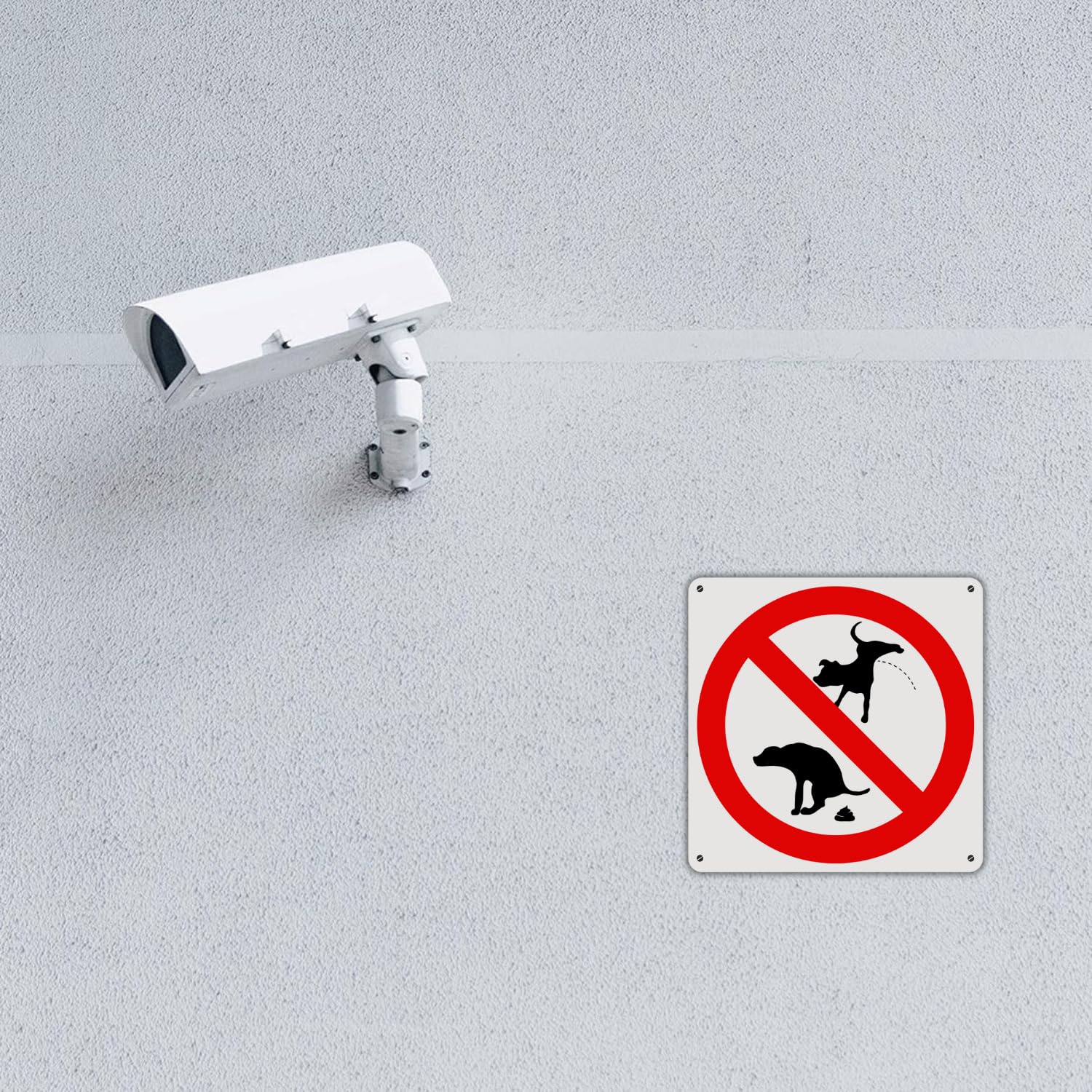 LEIASA | Cartel Prohibido Caca de Perro - 21x21 cm - Aluminio Reflectante - Grosor 0.8 mm - Apto Exterior e Interior - Impresión UV - Señal Prohibido Cagadas