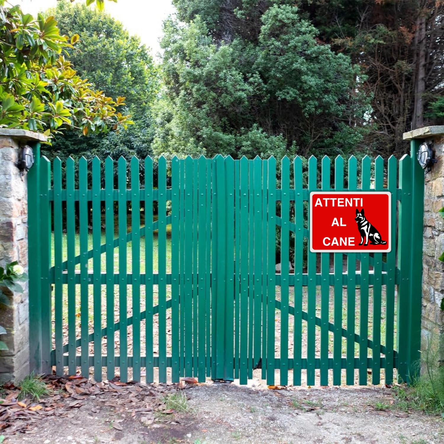 LEIASA : Segnale di pericolo per i cani - 21x21 cm - Alluminio riflett