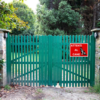 LEIASA : Segnale di pericolo per i cani - 21x21 cm - Alluminio riflett