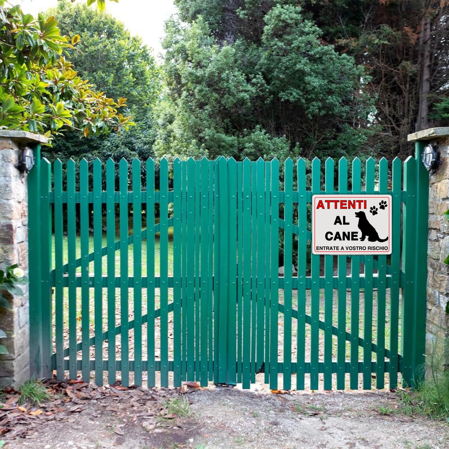 LEIASA : Segnale di pericolo per i cani - 21x21 cm - Alluminio riflett