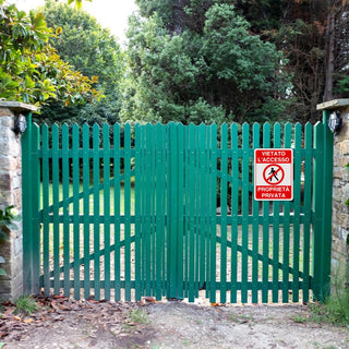 LEIASA | Cartello divieto di accesso - 21x28 cm - Alluminio riflettent