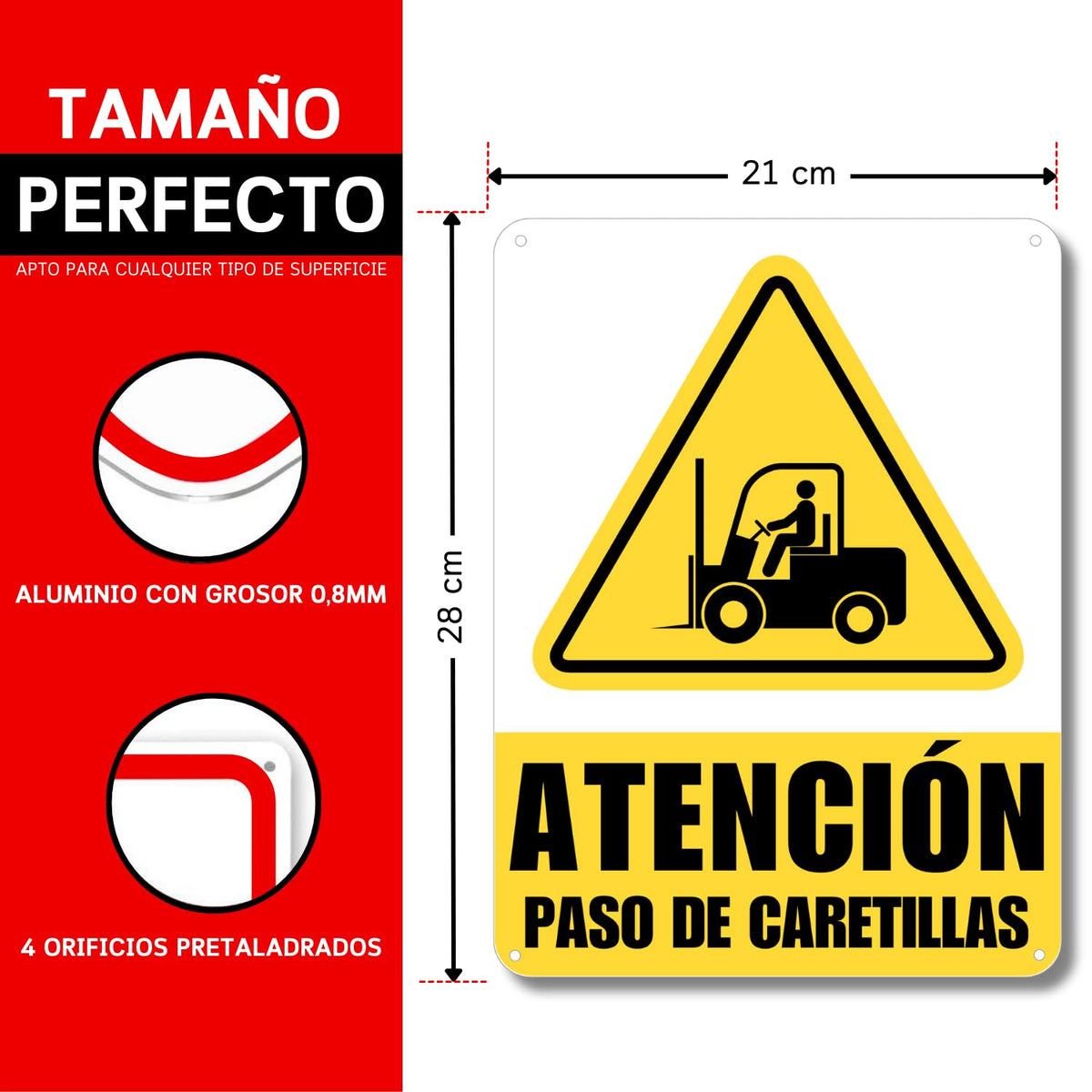 Cuidado Carretilla: medidas y grosor del producto
