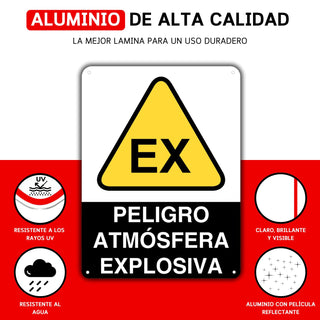 Peligro Atmósfera Explosiva EX: material premium resistente a rayos UV y agua
