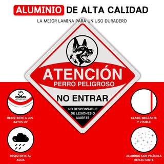 Cartel Perro Peligroso: medidas y grosor del producto