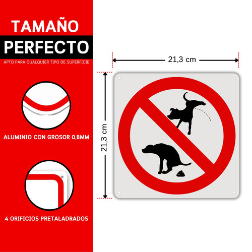 Cartel Prohibido Caca de Perro: material premium resistente a rayos UV y agua