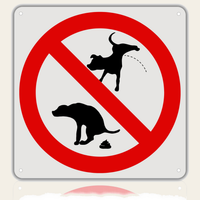 LEIASA | Cartel Prohibido Caca de Perro - 21x21 cm - Aluminio Reflectante - Grosor 0.8 mm - Resistente Exterior - Impresión UV