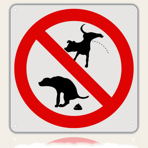 Cartel Prohibido Caca de Perro de aluminio reflectante, 21x21 cm