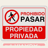 LEIASA | Cartel Prohibido el Paso - 28x21 cm - Aluminio Reflectante - Grosor 0.8 mm - Resistente Exterior - Impresión UV