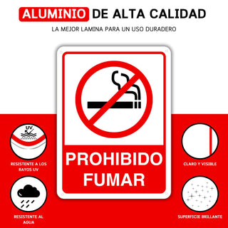 Prohibido Fumar: medidas y grosor del producto