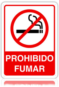 LEIASA | Cartel Prohibido Fumar - 21x28 cm - Aluminio - Grosor 0.8 mm - Resistente Exterior - Impresión UV