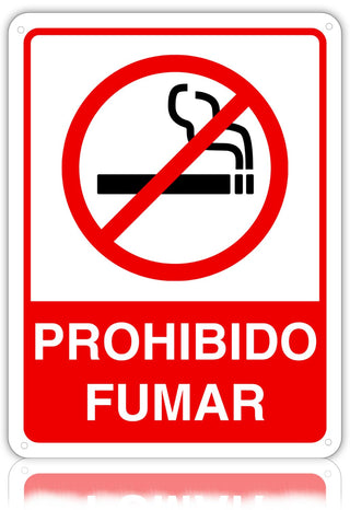 Cartel Prohibido Fumar de aluminio, 21x28 cm