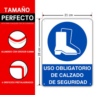Uso Obligatorio Calzado de Seguridad: medidas y grosor del producto