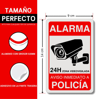 Cartel Videovigilancia: medidas y grosor del producto