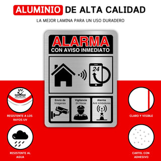Cartel Zona Videovigilada: material premium resistente a rayos UV y agua