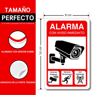 Cartel Zona Videovigilada: material premium resistente a rayos UV y agua