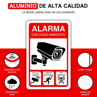 Cartel Zona Videovigilada: medidas y grosor del producto