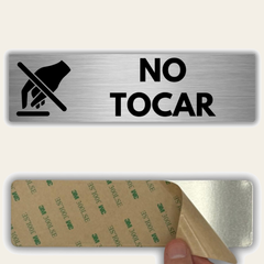 LEIASA | Señal No Tocar - 5x18 cm - Aluminio - Grosor 0.8 mm - Resistente Exterior - Impresión UV