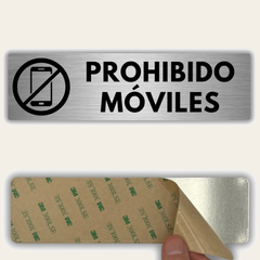 LEIASA | Señal Prohibido Móviles - 5x18 cm - Aluminio - Grosor 0.8 mm - Resistente Exterior - Impresión UV