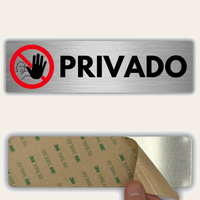 LEIASA | Señal Privado - 5x18 cm - Aluminio - Grosor 0.8 mm - Resistente Exterior - Impresión UV
