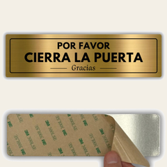 LEIASA | Señal Cierra la Puerta - 5x18 cm - Aluminio - Grosor 0.8 mm - Resistente Exterior - Impresión UV