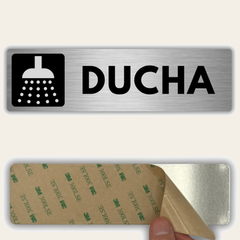 LEIASA | Señal Ducha - 5x18 cm - Aluminio - Grosor 0.8 mm - Resistente Exterior - Impresión UV