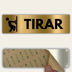 LEIASA | Señal Tirar Puerta - 5x18 cm - Aluminio - Grosor 0.8 mm - Resistente Exterior - Impresión UV