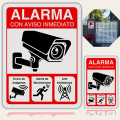 LEIASA | Pack Carteles Zona Videovigilada - 21x28 cm y 9x14 cm - Aluminio Reflectante - Grosor 0.8 mm - Resistente Exterior - Impresión UV
