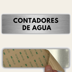 LEIASA | Señal Contadores de Agua - 5x18 cm - Aluminio - Grosor 0.8 mm - Resistente Exterior - Impresión UV