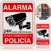 LEIASA | Pack Cartel Videovigilancia - 21x28 cm y 9x14 cm - Aluminio Reflectante - Grosor 0.8 mm - Resistente Exterior - Impresión UV