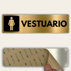 LEIASA | Señal Vestuario Mujer - 5x18 cm - Aluminio - Grosor 0.8 mm - Resistente Exterior - Impresión UV
