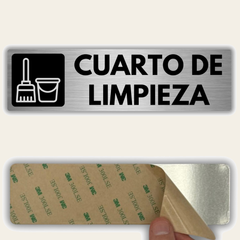 LEIASA | Señal Limpieza - 5x18 cm - Aluminio - Grosor 0.8 mm - Resistente Exterior - Impresión UV
