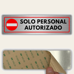LEIASA | Señal Solo Personal Autorizado - 5x18 cm - Aluminio - Grosor 0.8 mm - Resistente Exterior - Impresión UV
