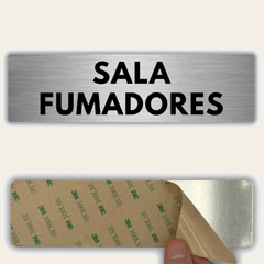 LEIASA | Señal Sala Fumadores - 5x18 cm - Aluminio - Grosor 0.8 mm - Resistente Exterior - Impresión UV