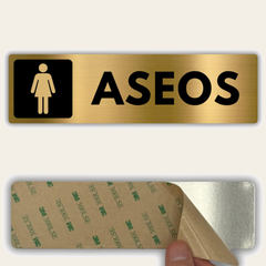LEIASA | Señal Baño Mujer - 5x18 cm - Aluminio - Grosor 0.8 mm - Resistente Exterior - Impresión UV