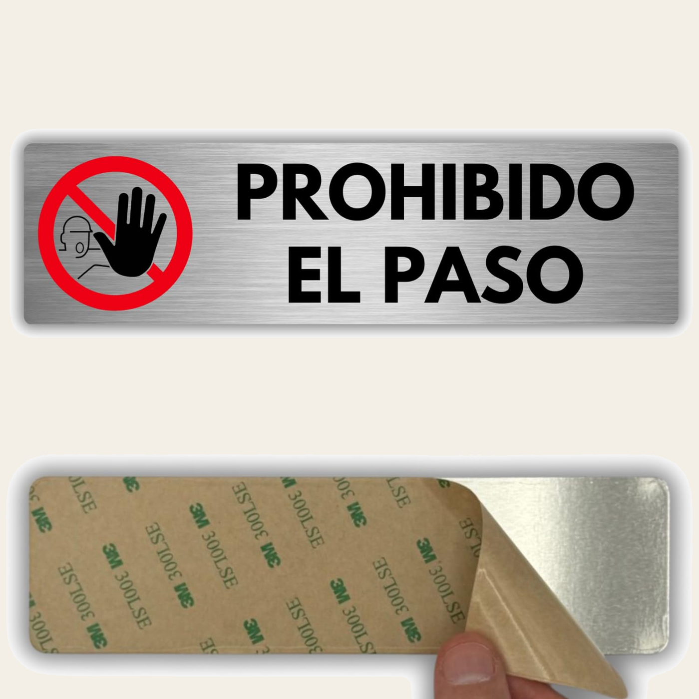 LEIASA | Señal Prohibido el Paso - 5x18 cm - Grosor 0.8 mm - Aluminio - Rótulo de Acceso Restringido - Signo Zona Prohibida - Cartel Prohibido Pasar - Acceso No Permitido