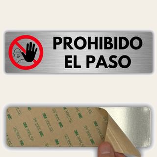 LEIASA | Señal Prohibido el Paso - 5x18 cm - Grosor 0.8 mm - Aluminio - Rótulo de Acceso Restringido - Signo Zona Prohibida - Cartel Prohibido Pasar - Acceso No Permitido