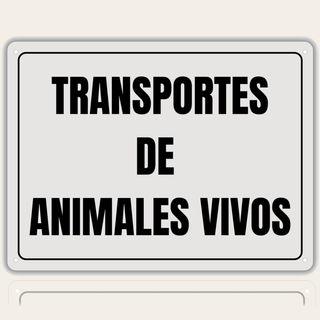LEIASA | Cartel Transportes Animales - 21x28 cm - Aluminio Reflectante - Grosor 0.8 mm - Apto Exterior e Interior - Impresión UV - Letrero Transporte Animales