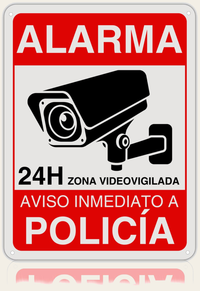LEIASA | Cartel Videovigilancia - 21x28 cm - Aluminio Reflectante - Grosor 0.8 mm - Resistente Exterior - Impresión UV