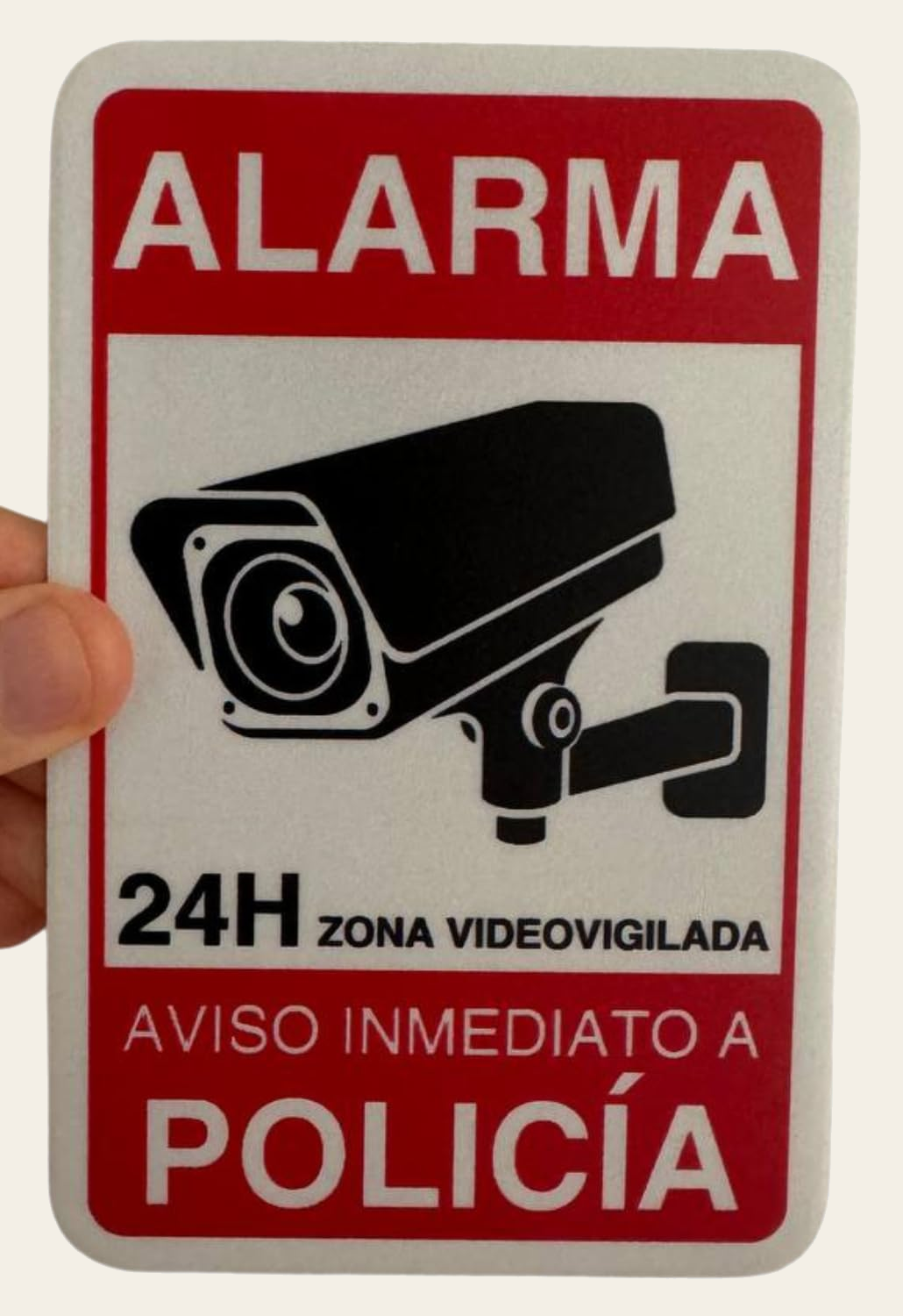 LEIASA | Cartel Videovigilancia - 9x14 cm - Reflectante - Fabricado Aluminio - Grosor 0.6 mm - Cartel Zona Videovigilada - Entrada Vigilada - Policia