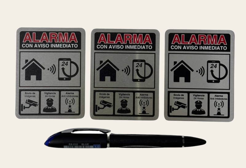 Cartel Videovigilancia - 6x8 cm - Aluminio - Grosor 0.8 mm - Señal Zona Videovigilada - Impresión UV - Señal de Videovigilancia - Zona Video Vigilada - Alarma (Cartel Videovigilancia 6x8)