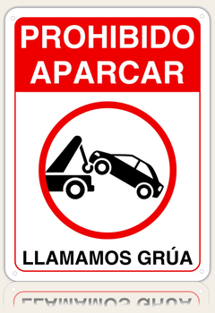 LEIASA | Cartel Prohibido Aparcar - 21x28 cm - Aluminio Reflectante - Grosor 0.8 mm - Resistente Exterior - Impresión UV