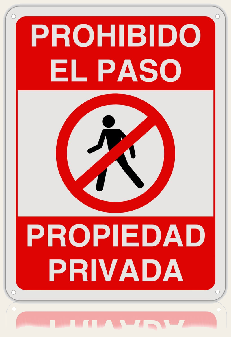 LEIASA Cartel Prohibido el Paso - 21x28 cm - Aluminio Reflectante - Grosor 0.8 mm - Cartel Propiedad Privada - Resistente Exterior - Impresión UV - Señal Disuasión Prohibido Paso
