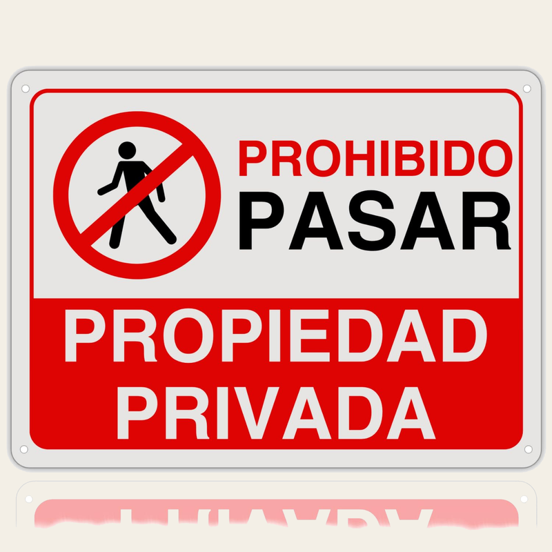 LEIASA Cartel Prohibido el Paso - 28x21 cm - Reflectante - Grosor 0.8 mm - Cartel Propiedad Privada