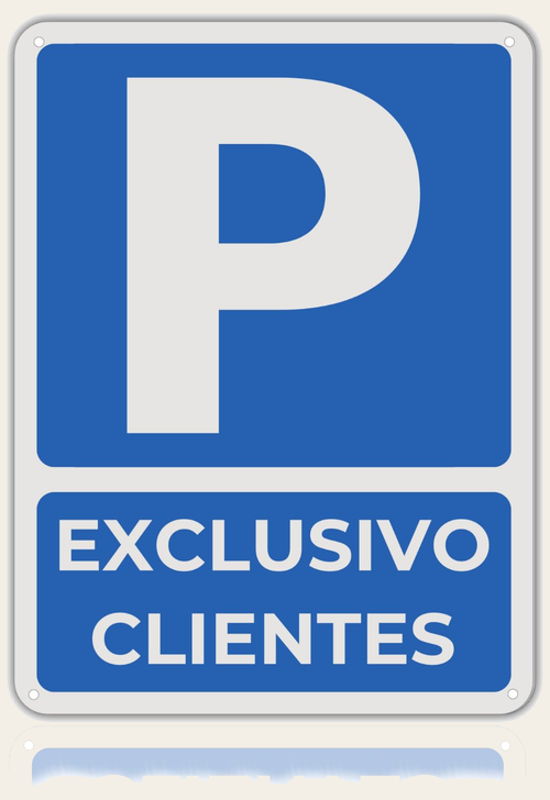 LEIASA Cartel Señal Parking - 21x28 cm - Aluminio - Reflectante - Grosor 0.8 mm - Señal Aparcamiento - Impresión UV - Resistente Exterior